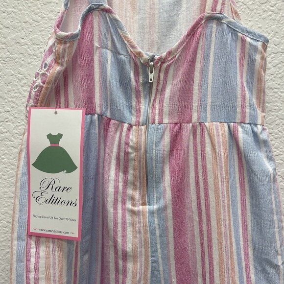 Rare Editions Girls 4T Romper Jumpsuit Jumper Sleeveless Striped NEW NWTs - Picture 7 of 7